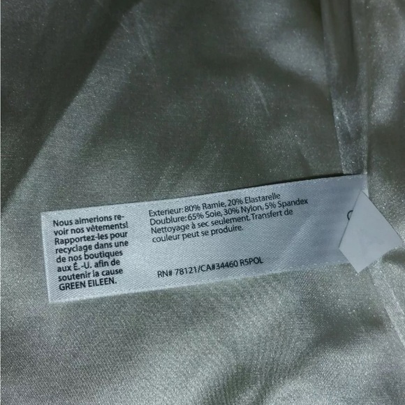 Eileen Fisher Bone Polished Ramie Stretch Shawl Collar Jacket Sz PM $338 NWT - Picture 11 of 11